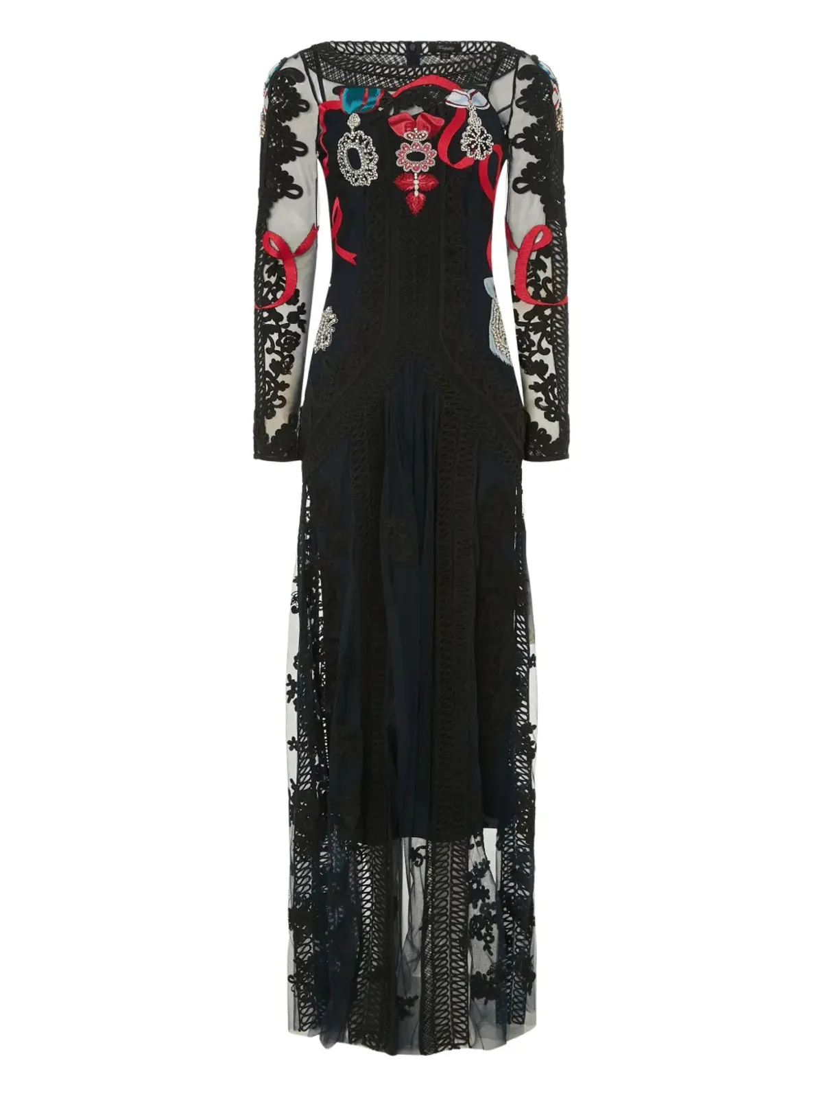 Temperley London ディアマンティン リボン装飾レースドレス - 画像1