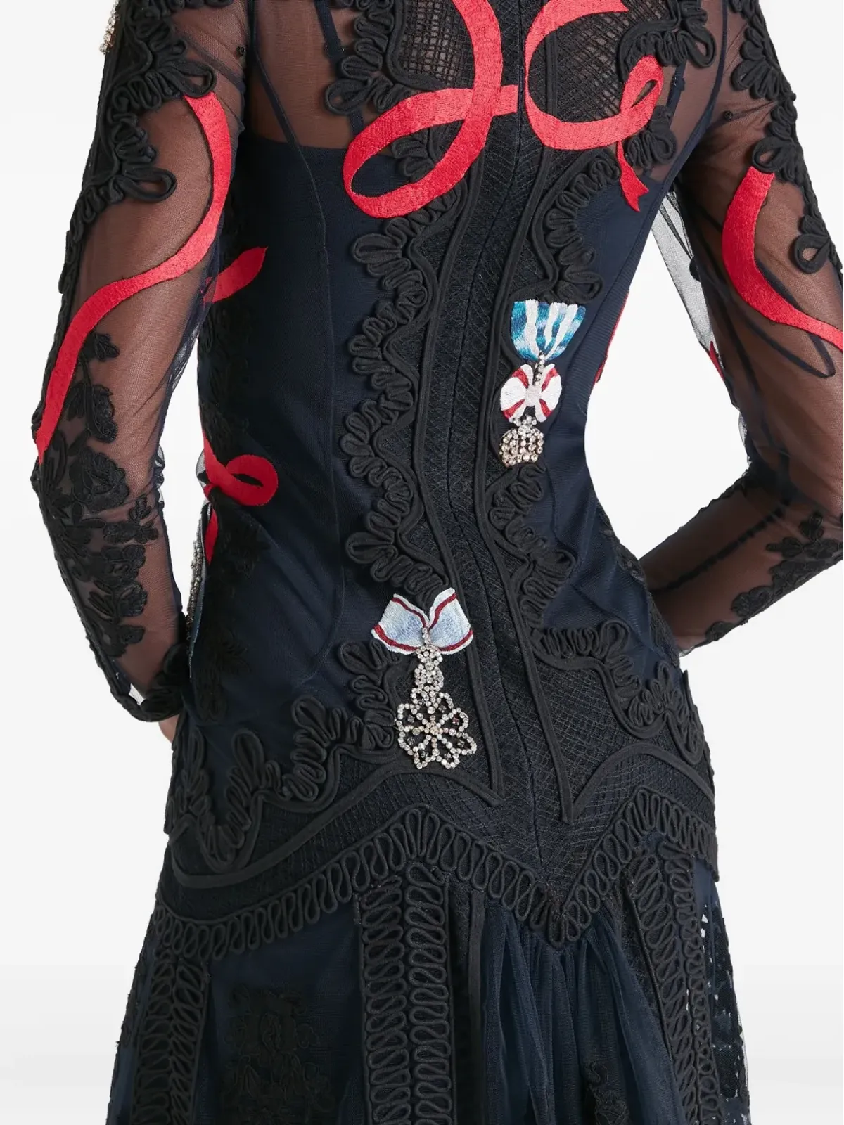 Temperley London ディアマンティン リボン装飾レースドレス - 画像5