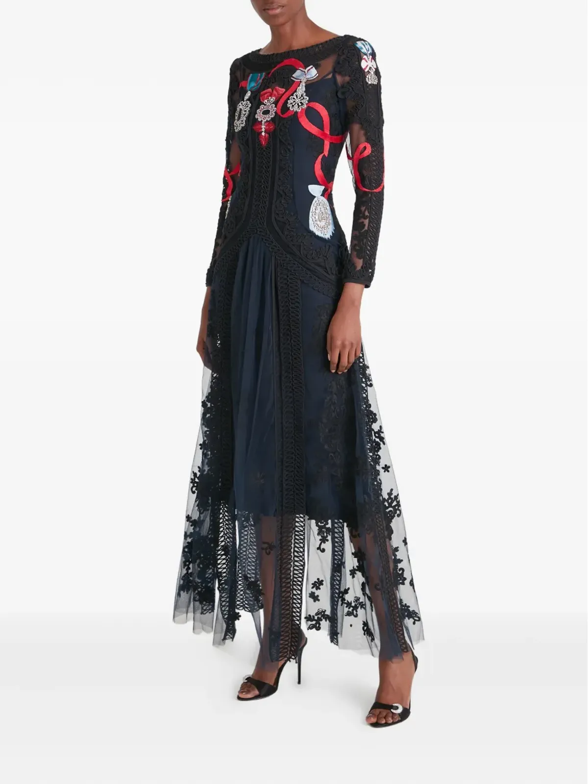 Temperley London ディアマンティン リボン装飾レースドレス - 画像3