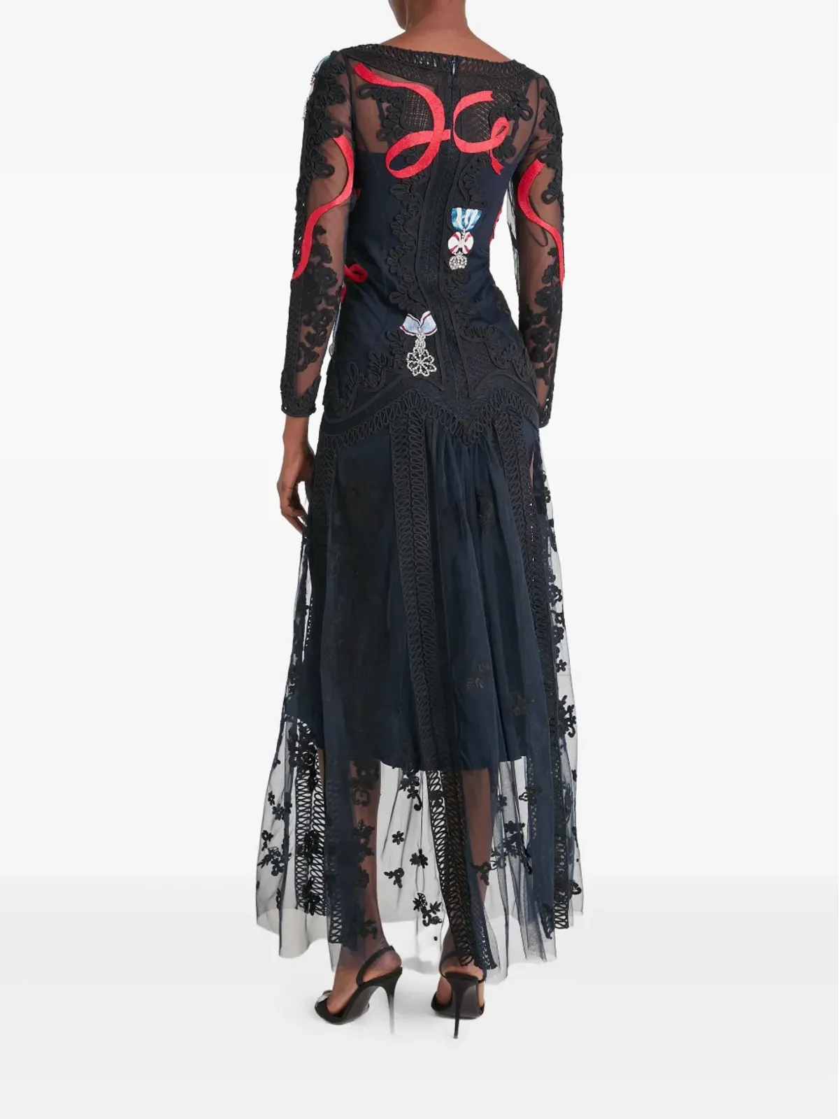 Temperley London ディアマンティン リボン装飾レースドレス - 画像4
