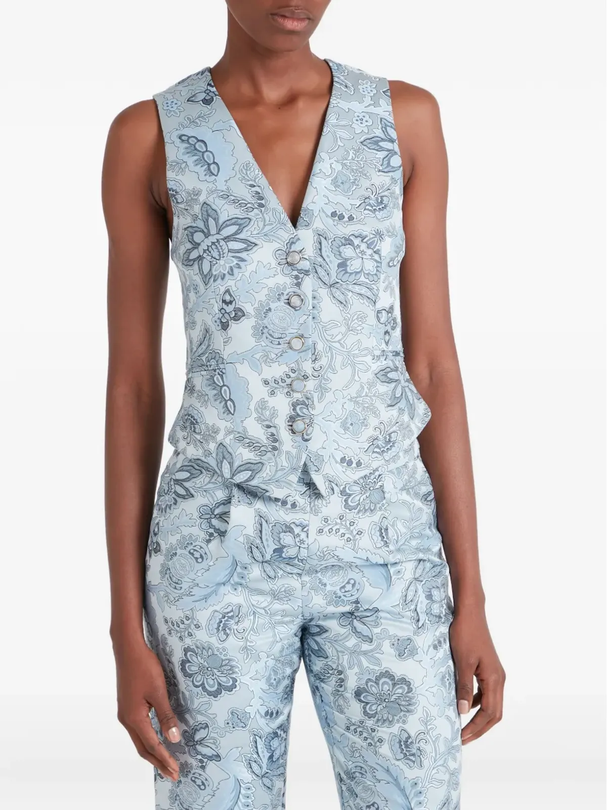 Temperley London 花柄プリント ボタン付きベスト - 画像3