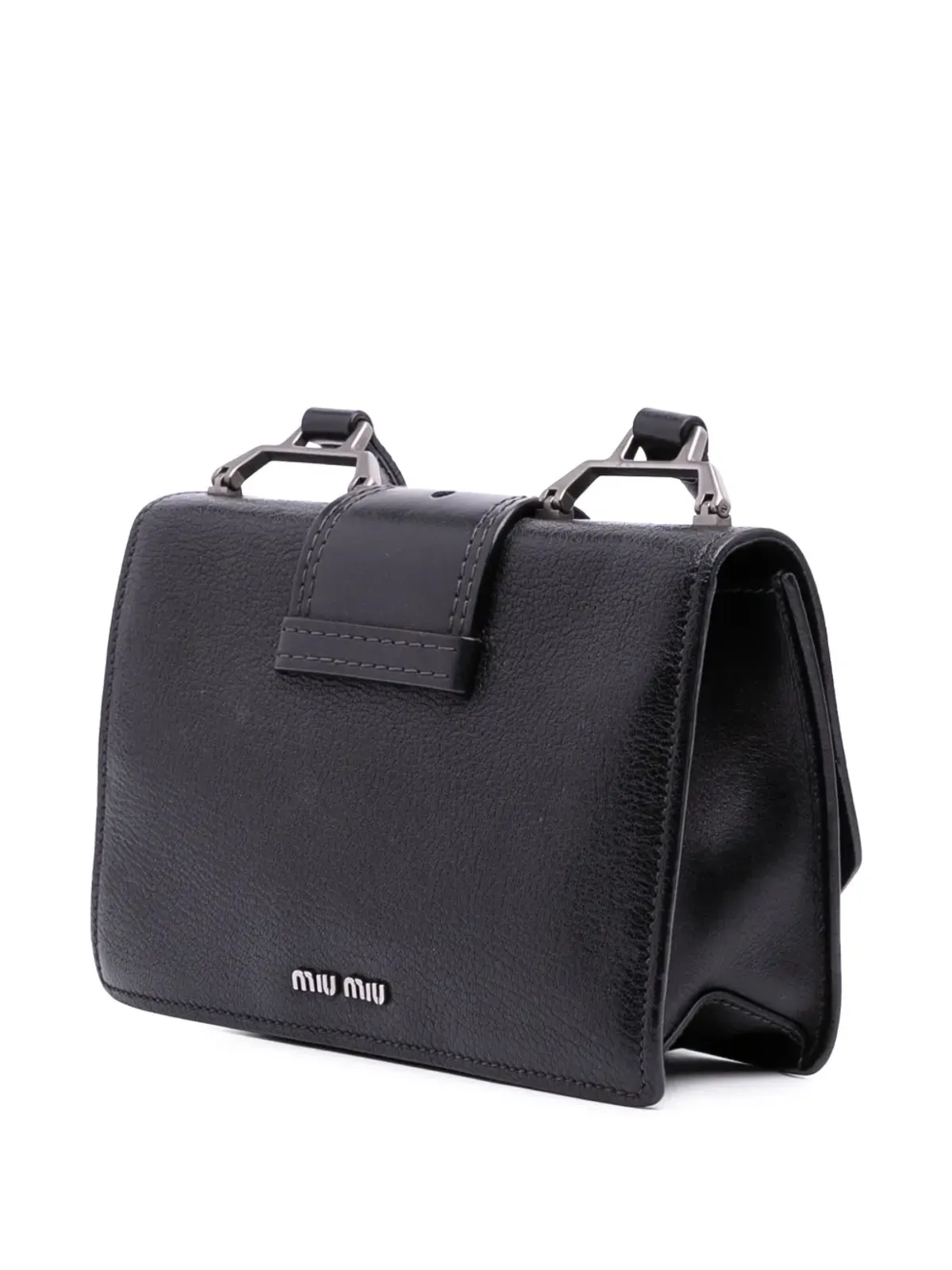 Miu Miu Pre-Owned ゴートスキン マドラス ソフトカーフ クリスタルエンベリッシュド クロスボディバッグ - 画像3