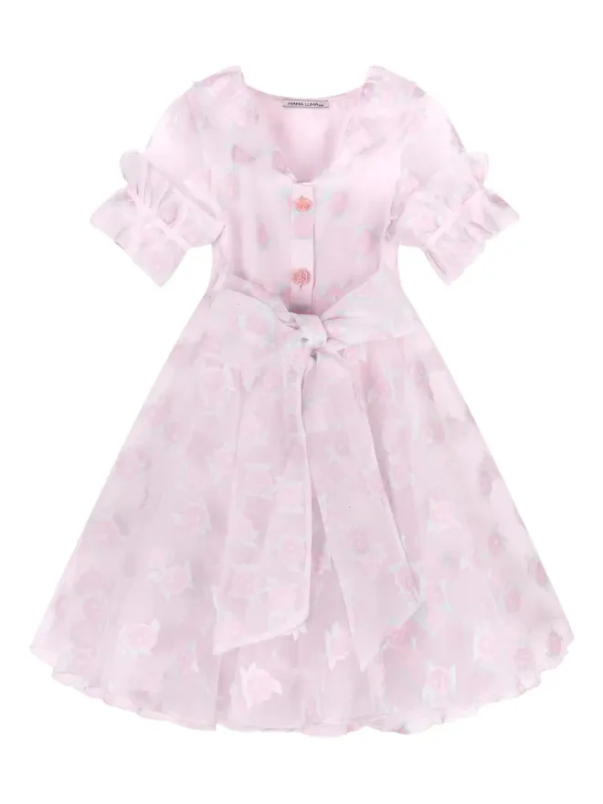 MAMA LUMA KIDS MAMA LUMA KIDS ローズプリントのフリルスリーブドレスの商品画像