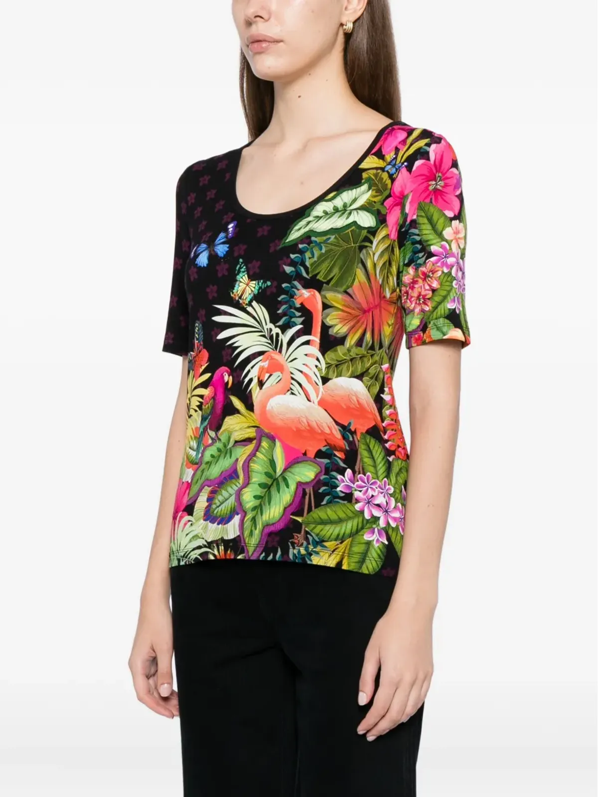 Johnny Was ジャニー・ワス ジanie Favorite Scoop Neck Fitted Tシャツ - Black - 画像3