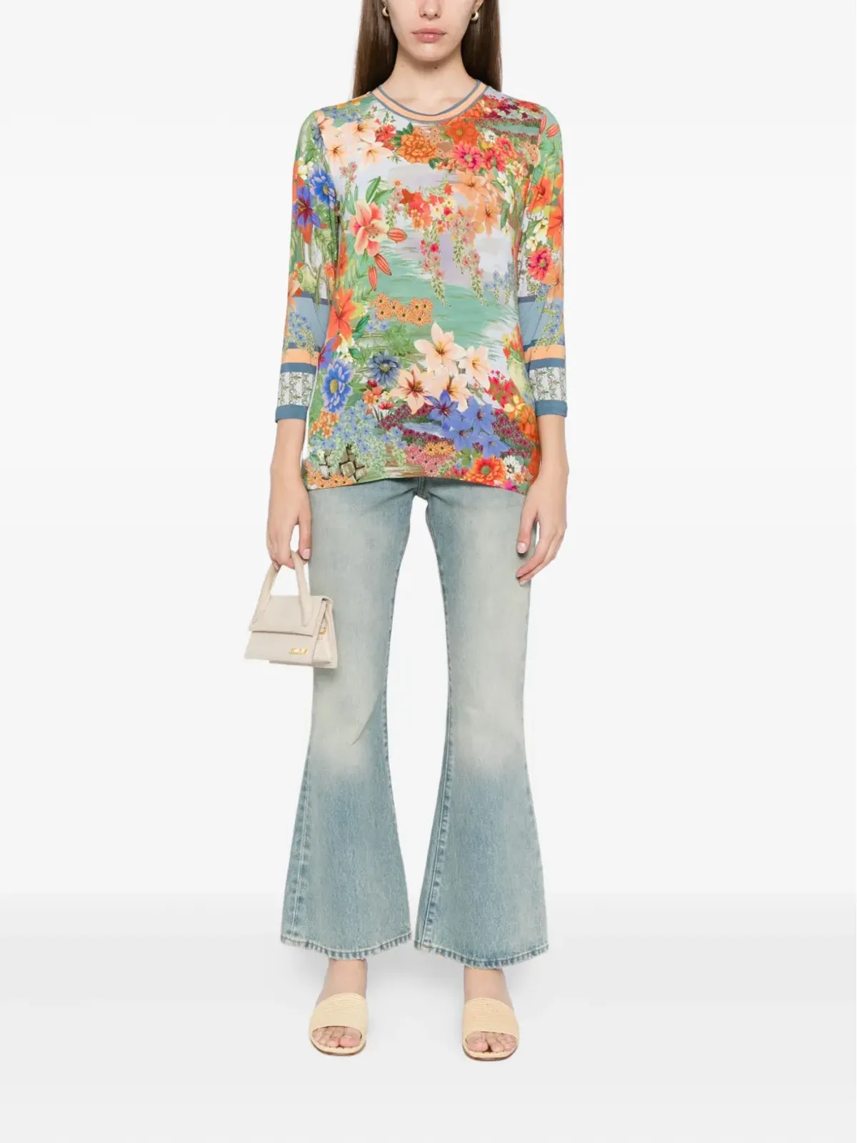 Johnny Was The Janie 3/4 sleeve crew neck T-shirt - Blue - 画像2