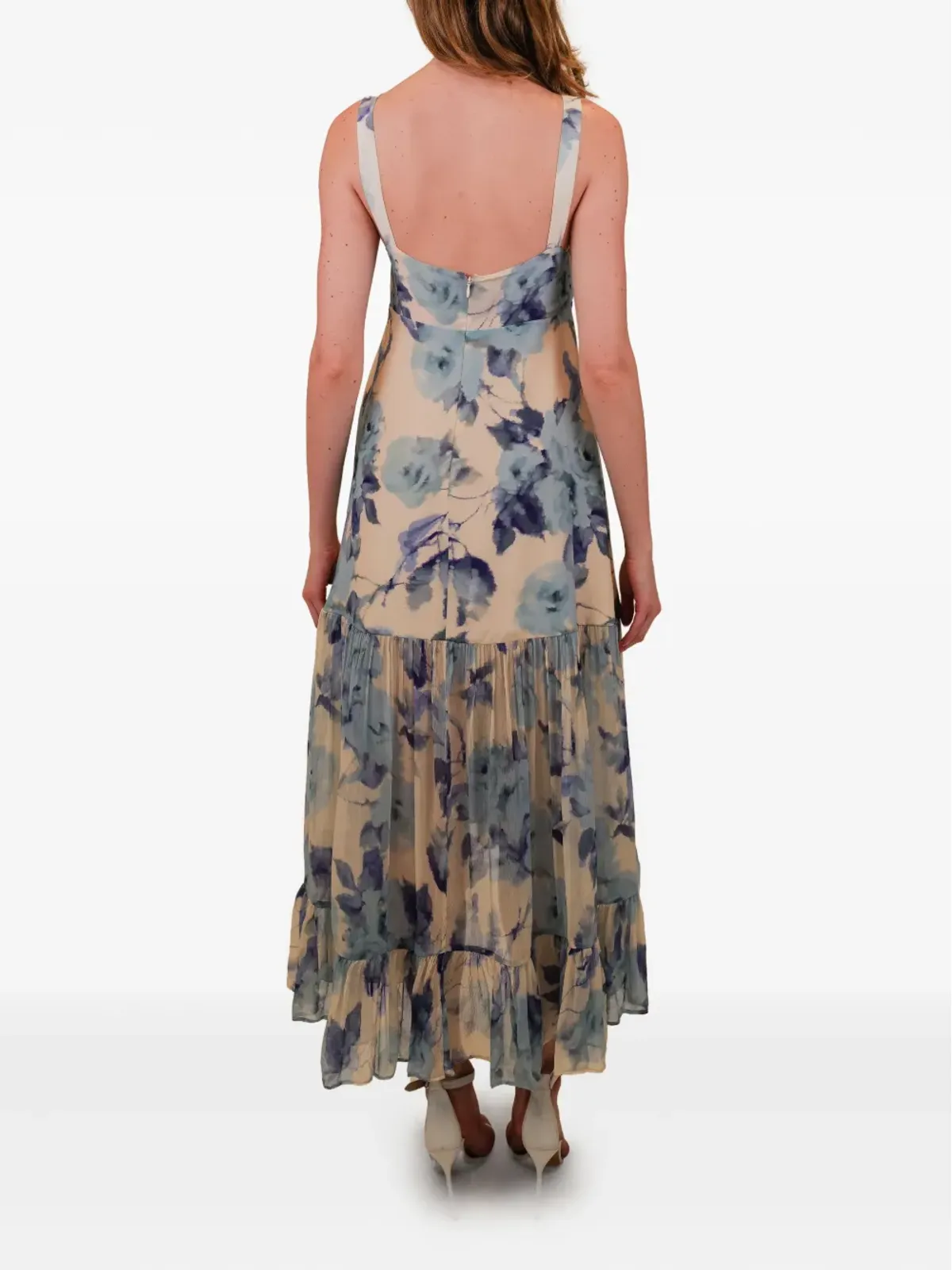 AZEEZA Bellevue floral-pattern midi dress - Blue - 画像5