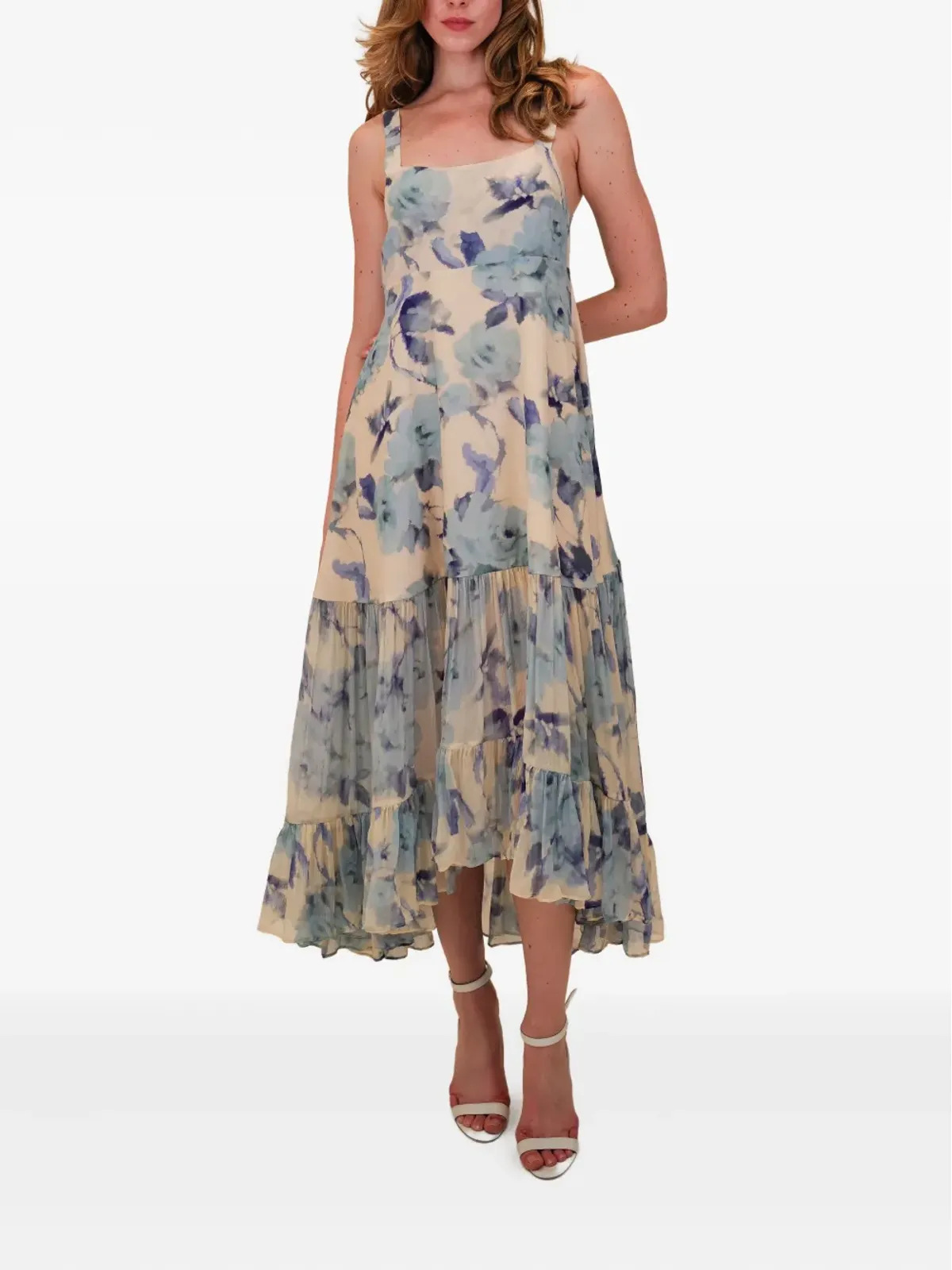 AZEEZA Bellevue floral-pattern midi dress - Blue - 画像2