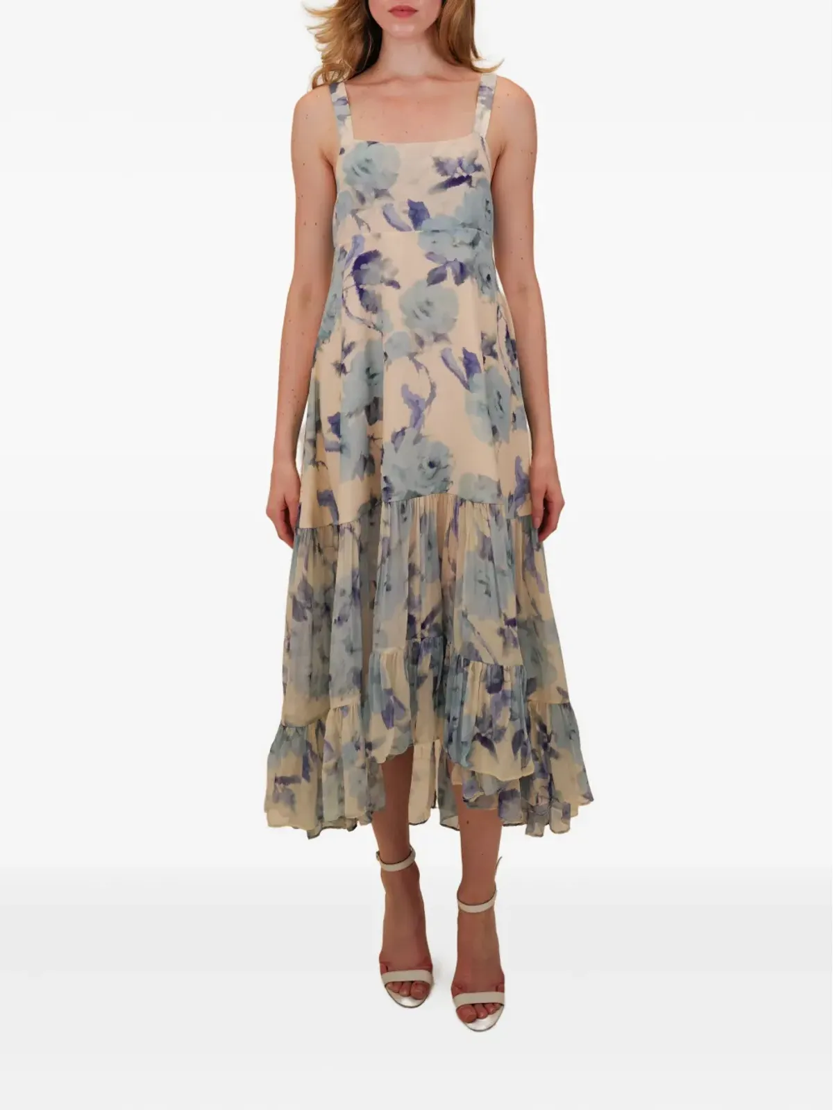 AZEEZA Bellevue floral-pattern midi dress - Blue - 画像3