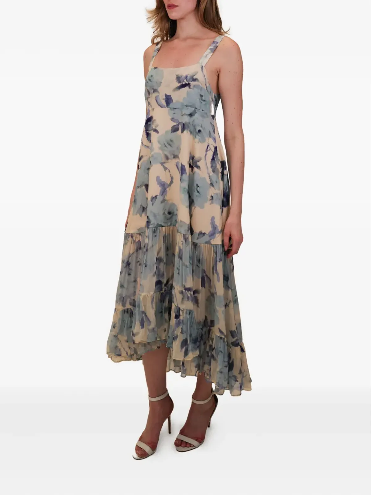 AZEEZA Bellevue floral-pattern midi dress - Blue - 画像4