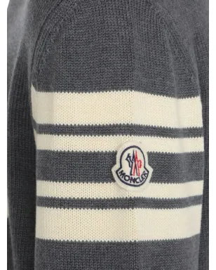 Moncler ロゴ刺繍ストライプ袖セーター - サムネイル3