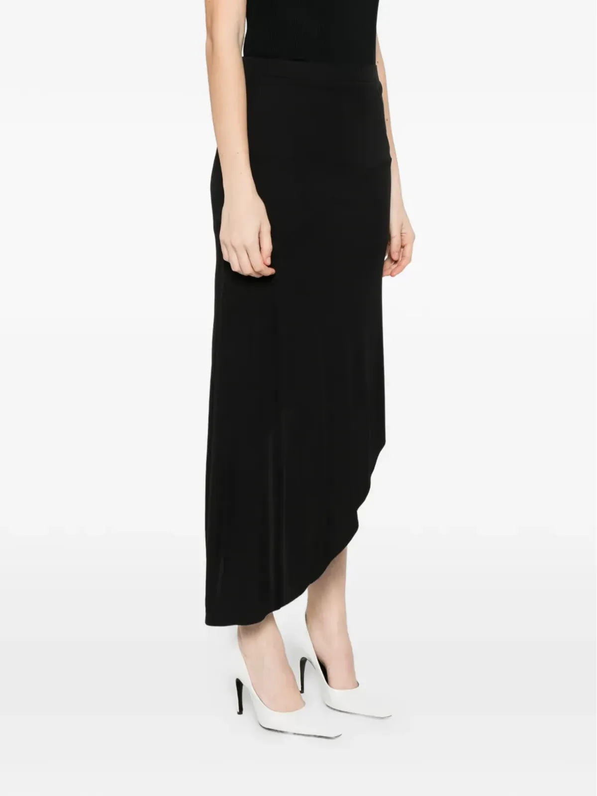 The Frankie Shop Kitty sheer asymmetric skirt - Black - 画像3