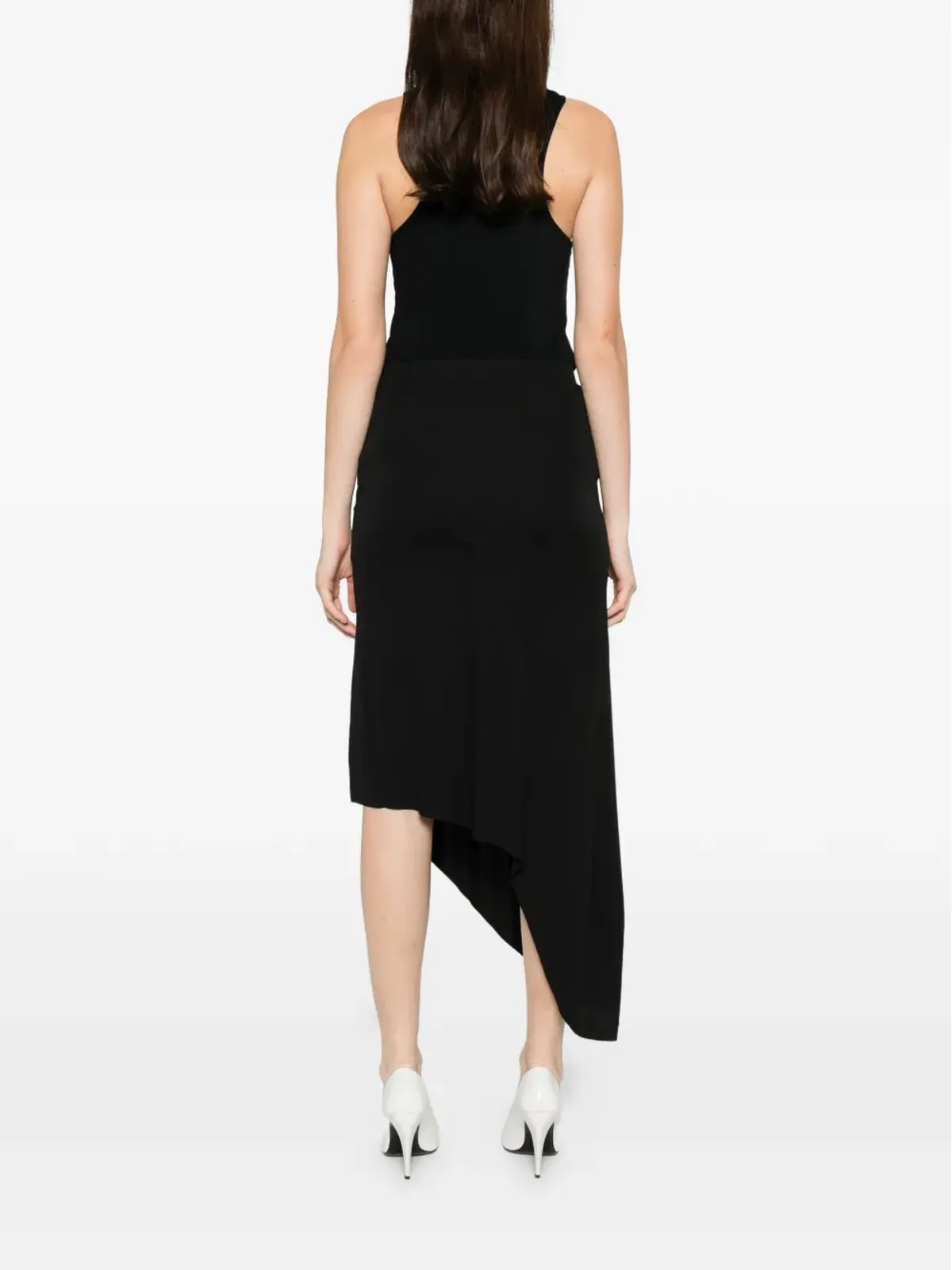 The Frankie Shop Kitty sheer asymmetric skirt - Black - 画像4