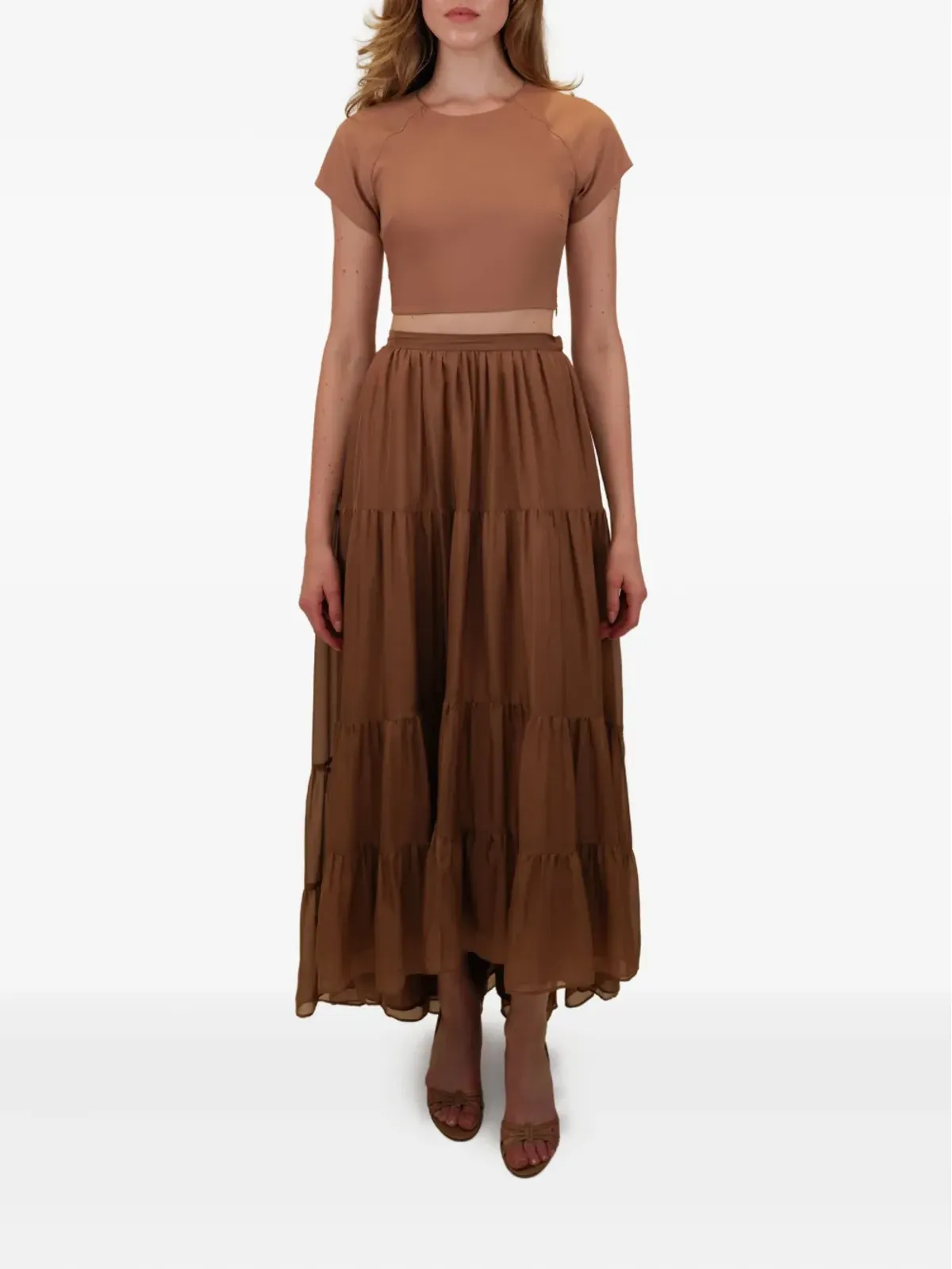 AZEEZA Tamar maxi skirt - Brown - 画像2