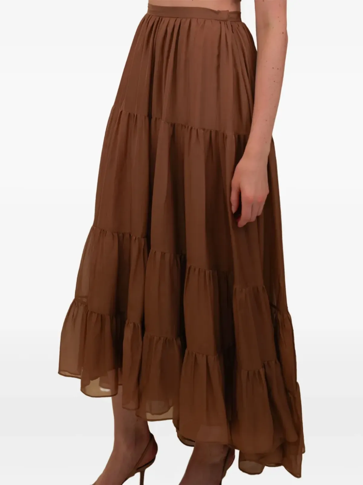 AZEEZA Tamar maxi skirt - Brown - 画像3
