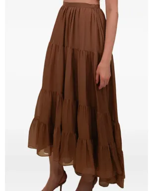 AZEEZA Tamar maxi skirt - Brown - サムネイル3