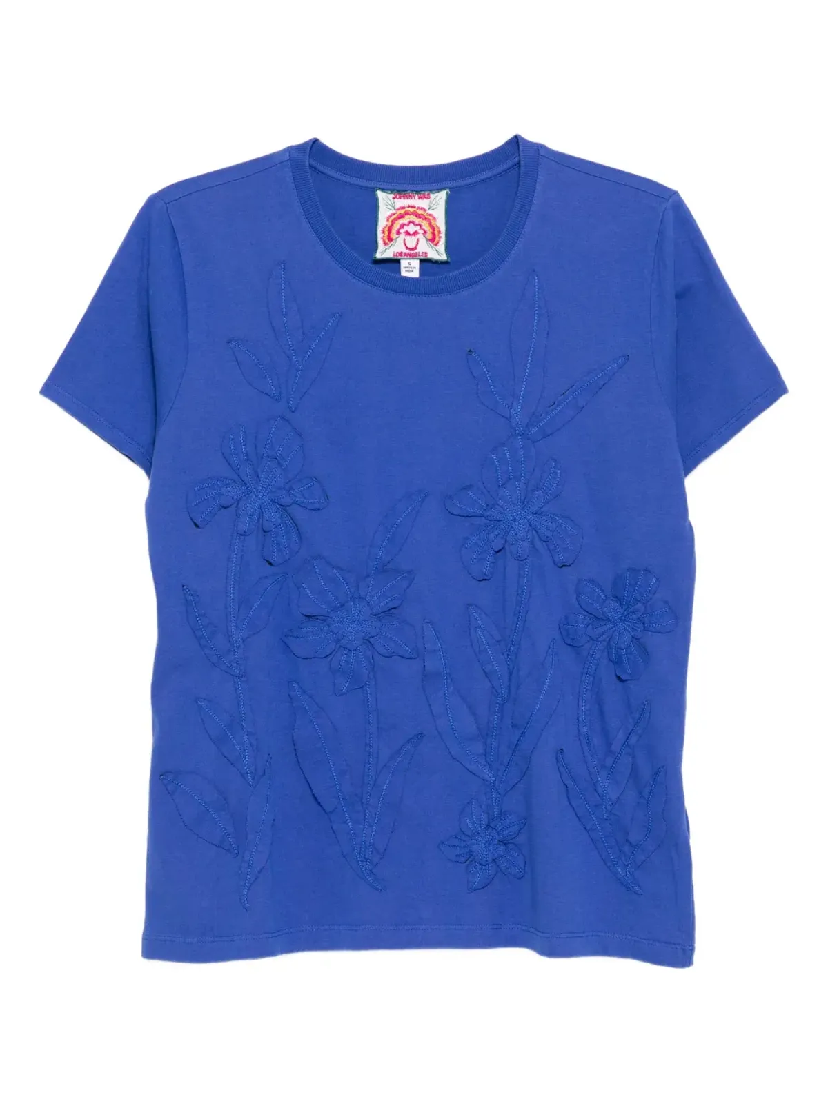 Johnny Was floral embroidered T-shirt - Blue - 画像1
