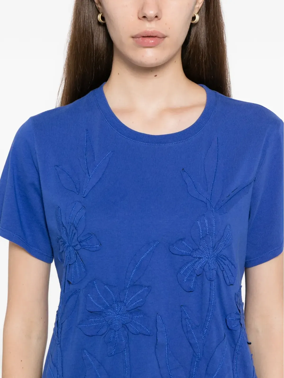 Johnny Was floral embroidered T-shirt - Blue - 画像5