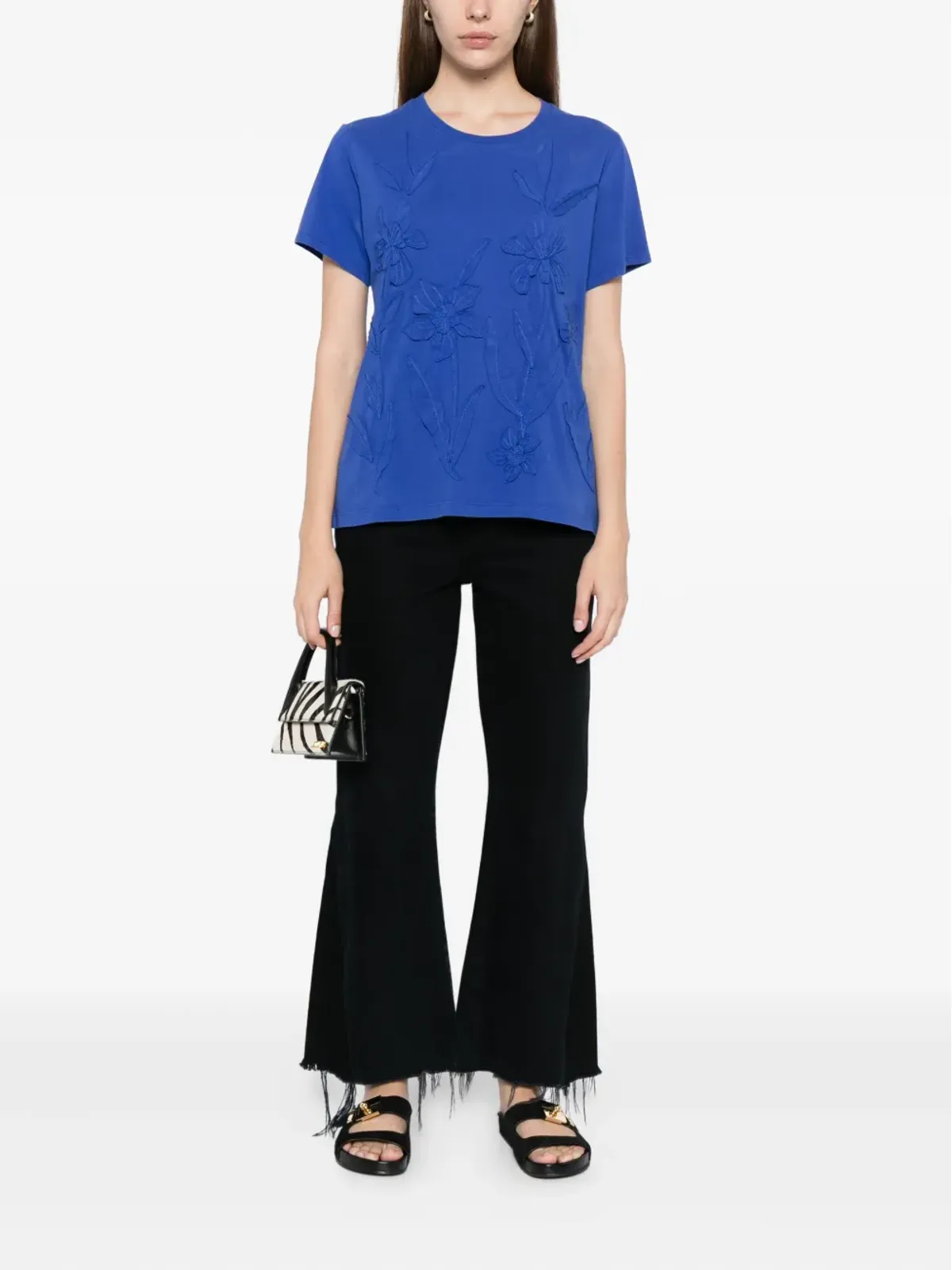 Johnny Was floral embroidered T-shirt - Blue - 画像2
