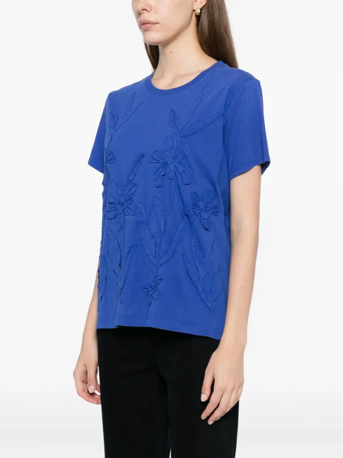 Johnny Was floral embroidered T-shirt - Blue - 画像3