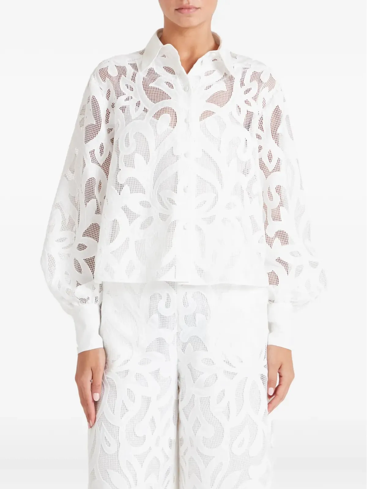 Temperley London フローラルレースシャツ - 画像2