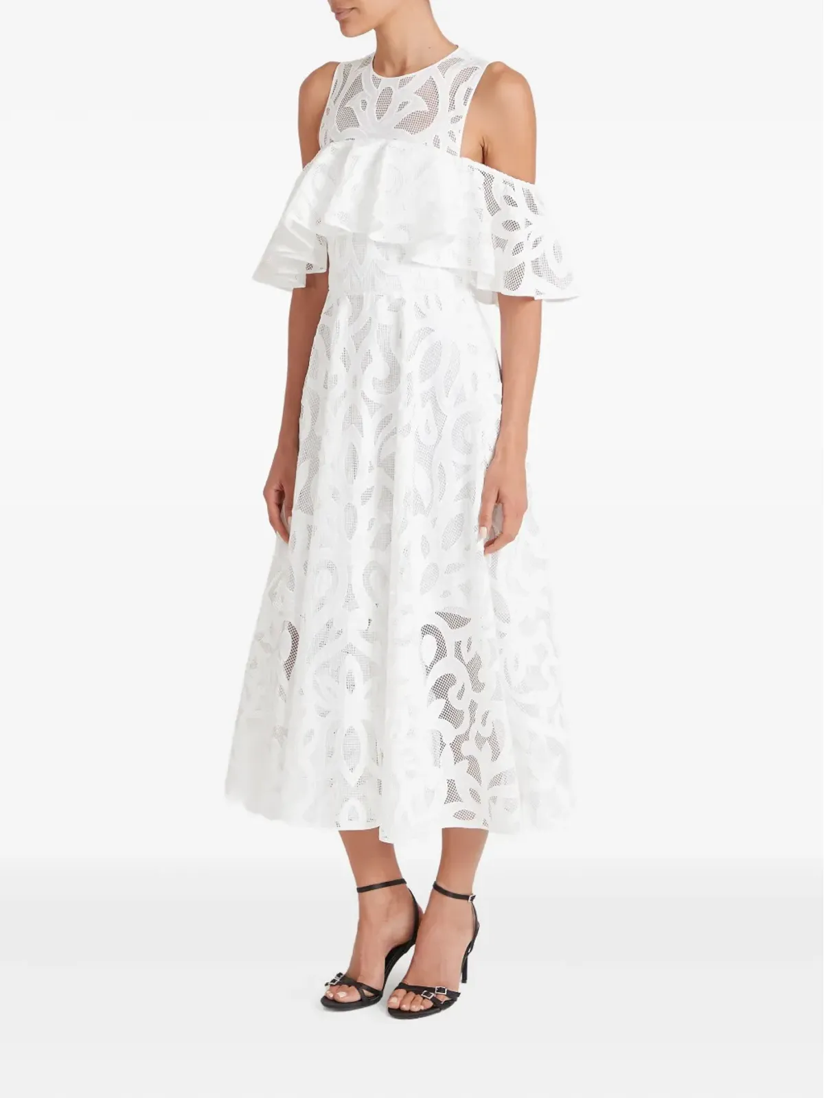 Temperley London ルイ オフショルダーレースドレス - 画像3