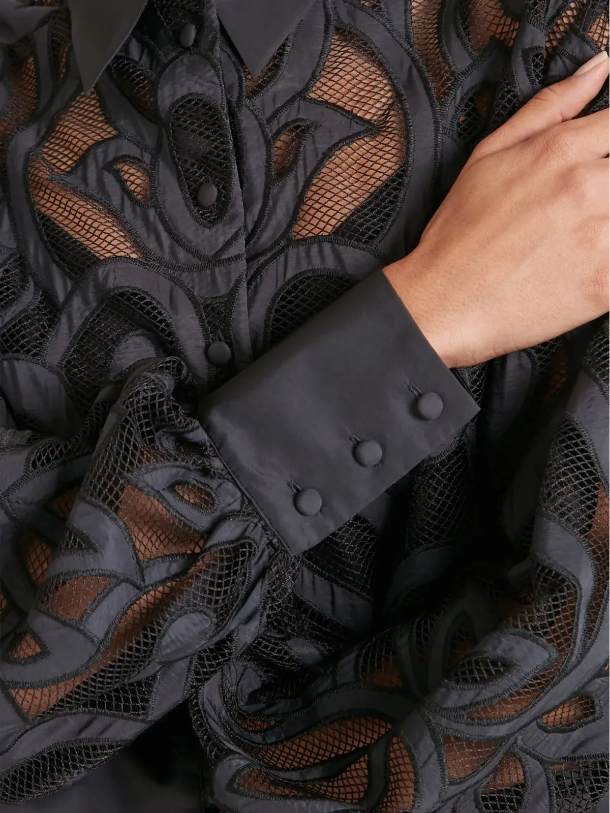 Temperley London ロイス刺繍バルーンスリーブシャツ - 画像5
