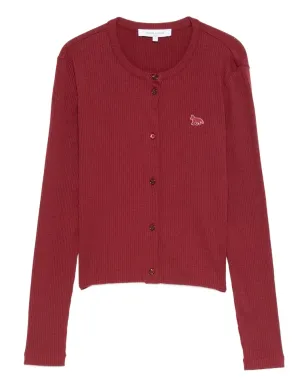 Maison Kitsuné フォックス刺繍入りリブ編みカーディガン - サムネイル1