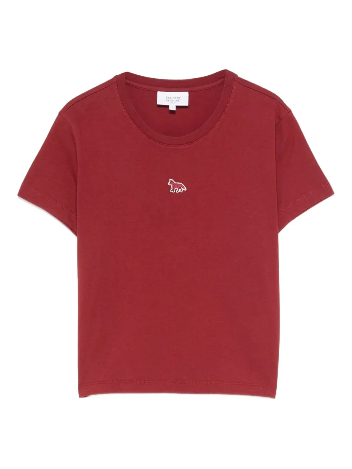 Maison Kitsuné 狐の刺繍コットンTシャツ - 画像1