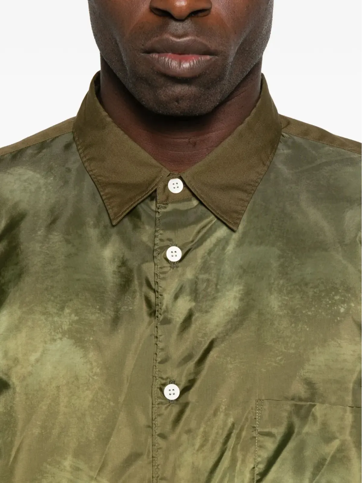 Comme des Garçons Homme Plus サテン仕上げ ロングスリーブシャツ - グリーン - 画像5