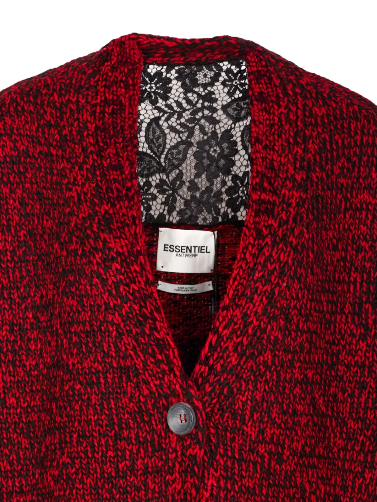 Essentiel Antwerp レースインサートボタンカーディガン - 画像3