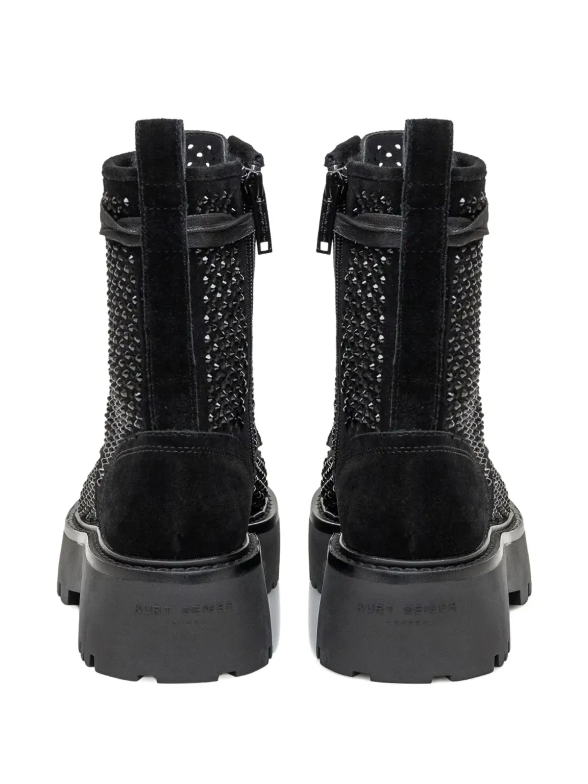 Kurt Geiger London 50mm クリスタル装飾ブーツ ブラック - 画像3