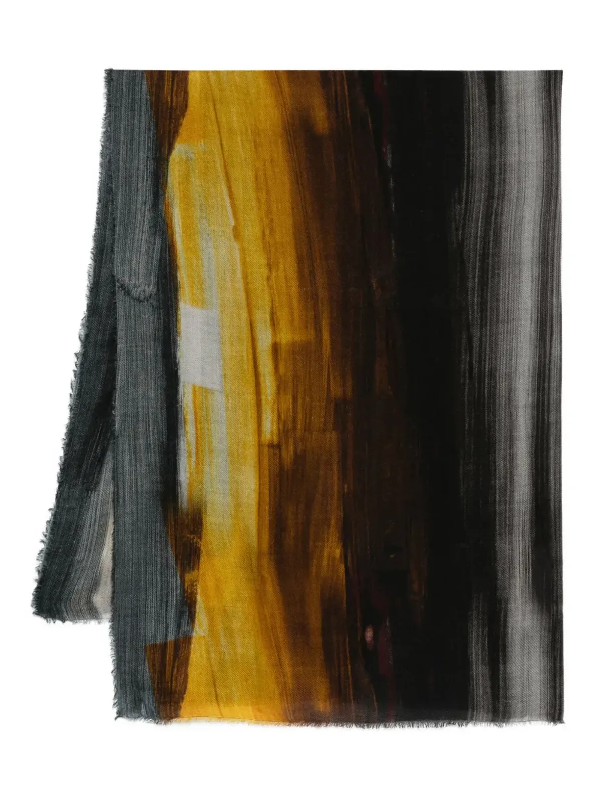 Faliero Sarti ペイントプリントシルクスカーフ ブラウン - 画像1