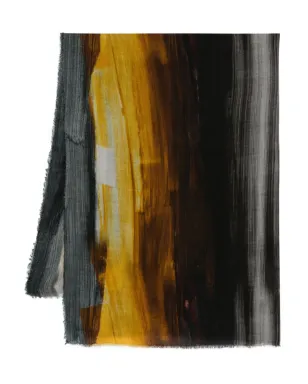 Faliero Sarti ペイントプリントシルクスカーフ ブラウン - サムネイル1