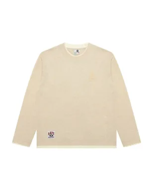 AAPE BY *A BATHING APE® クルーネック長袖Tシャツ - ベージュ - サムネイル1