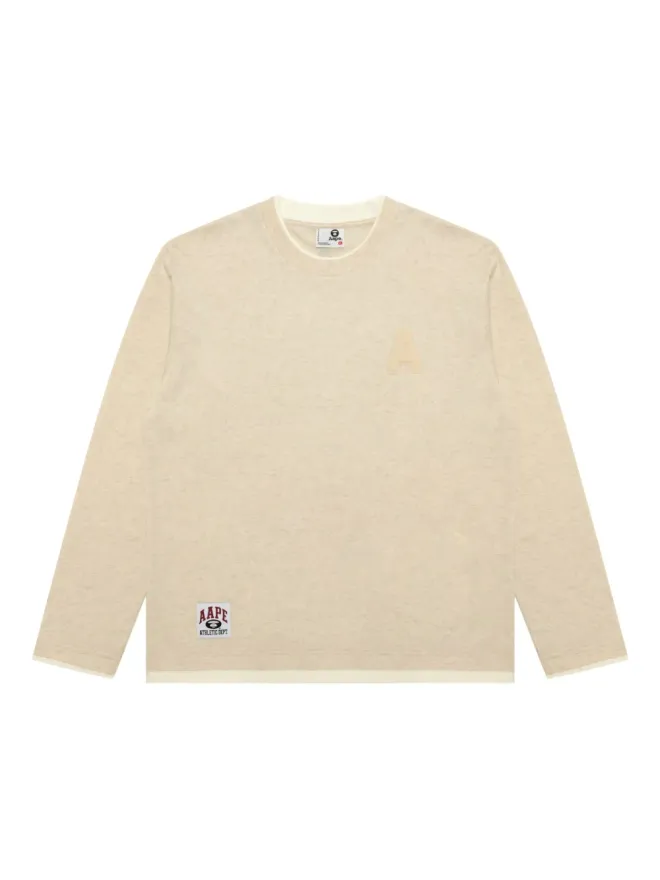 AAPE BY *A BATHING APE® AAPE BY *A BATHING APE® クルーネック長袖Tシャツ - ベージュの商品画像