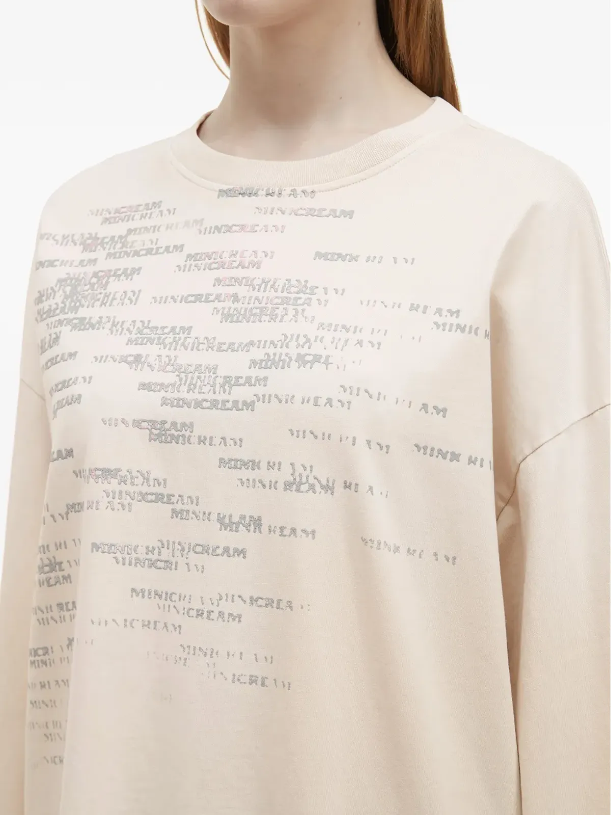 Mini Cream ロゴ入り長袖トップ - 画像5