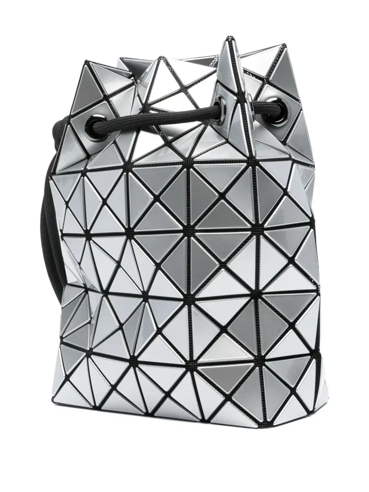 Bao Bao Issey Miyake ボアボー ジオメトリックパターン ドローストリング バケットバッグ（シルバー） - 画像2