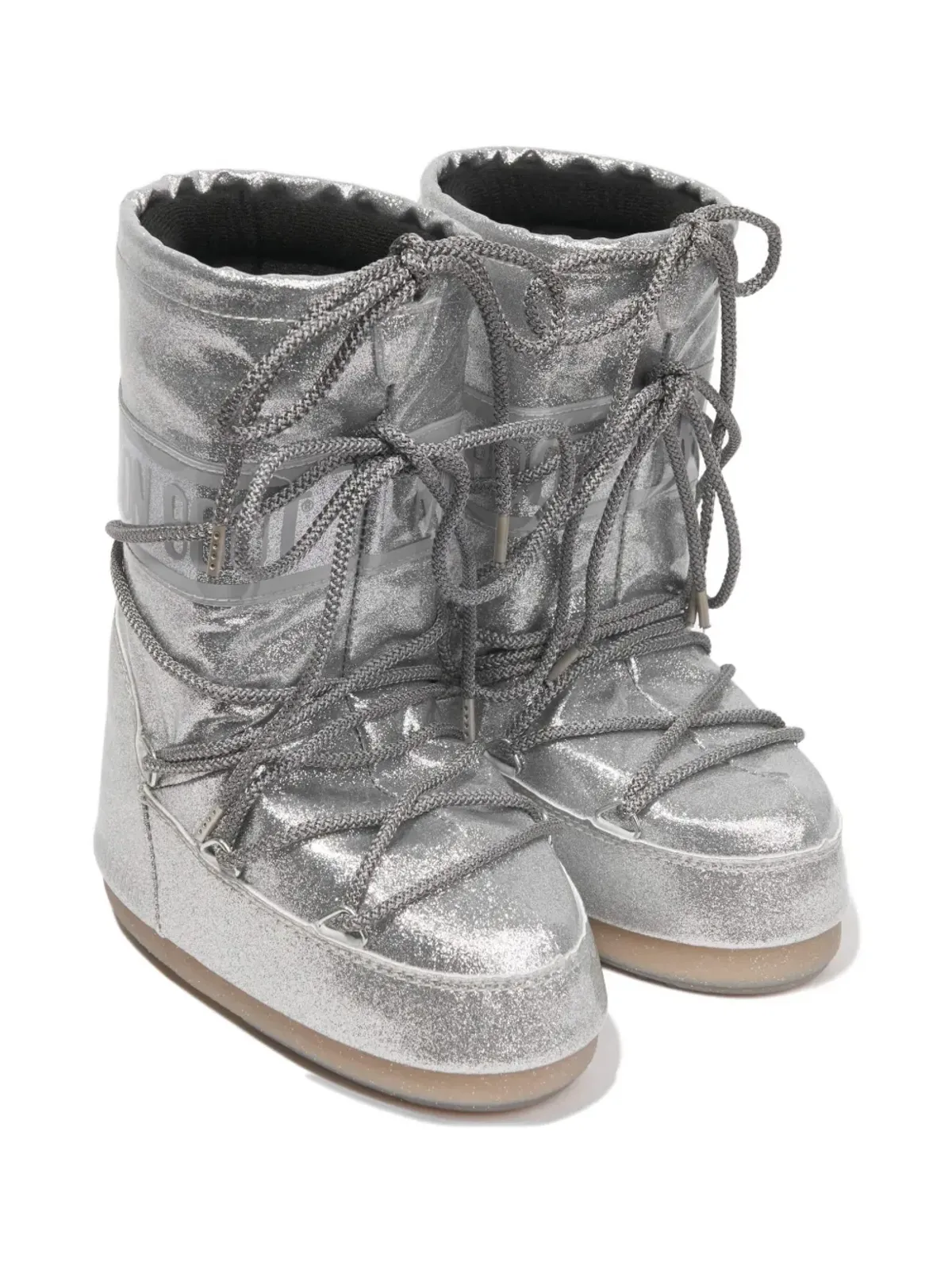 Moon Boot Kids グリッター入りレースアップブーツ - 画像1