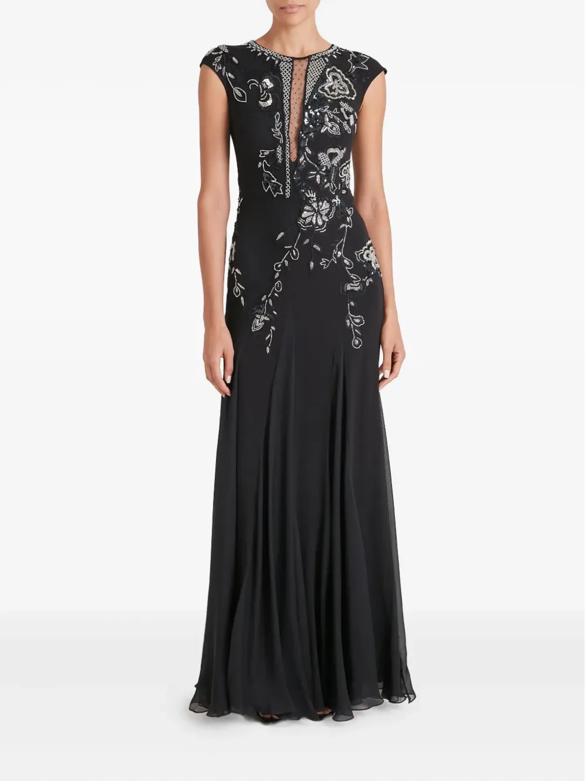 Temperley London リリー ビーズ装飾 花柄ガウン - 画像2