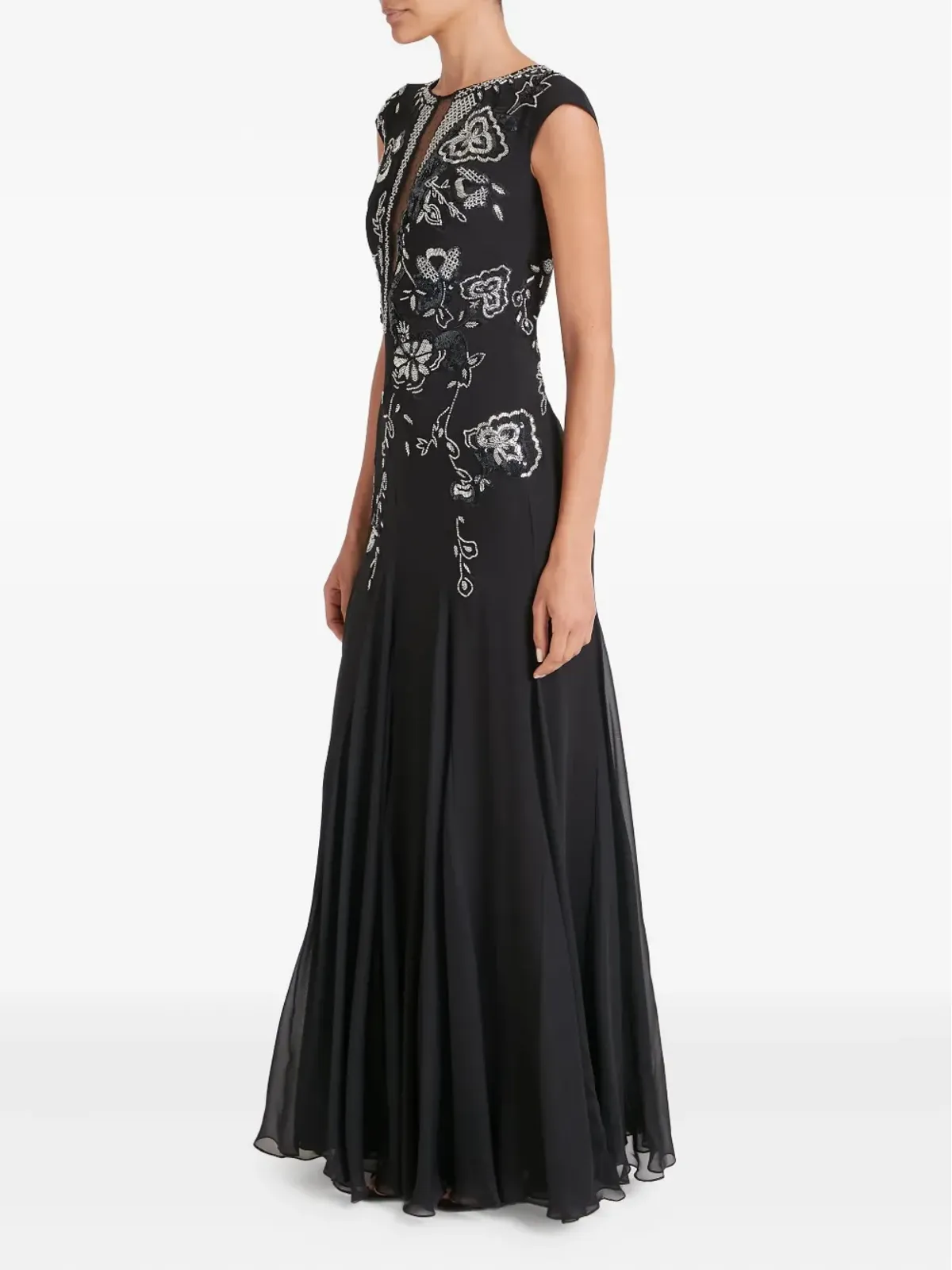 Temperley London リリー ビーズ装飾 花柄ガウン - 画像3