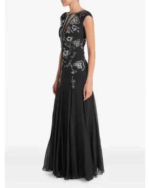Temperley London リリー ビーズ装飾 花柄ガウン - サムネイル3