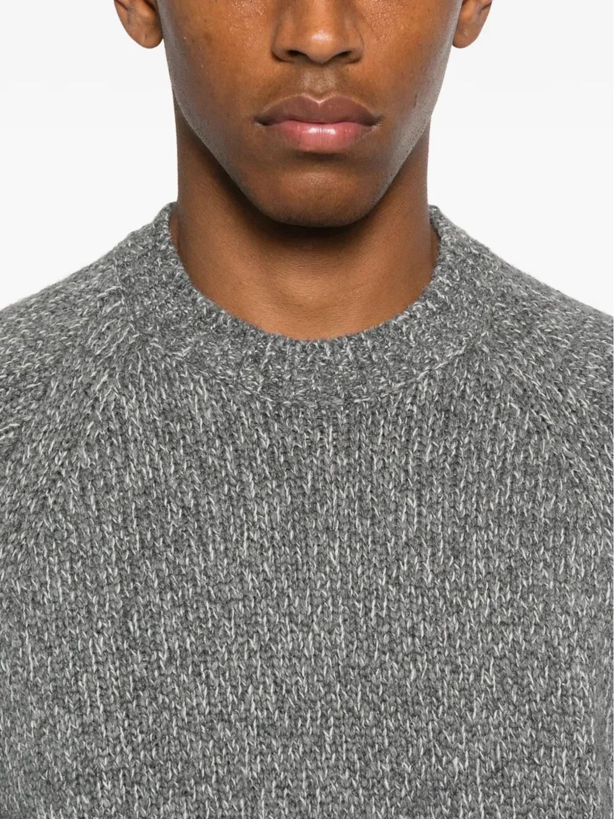 Stone Island ロゴディテール クルーネックセーター グレー - 画像5