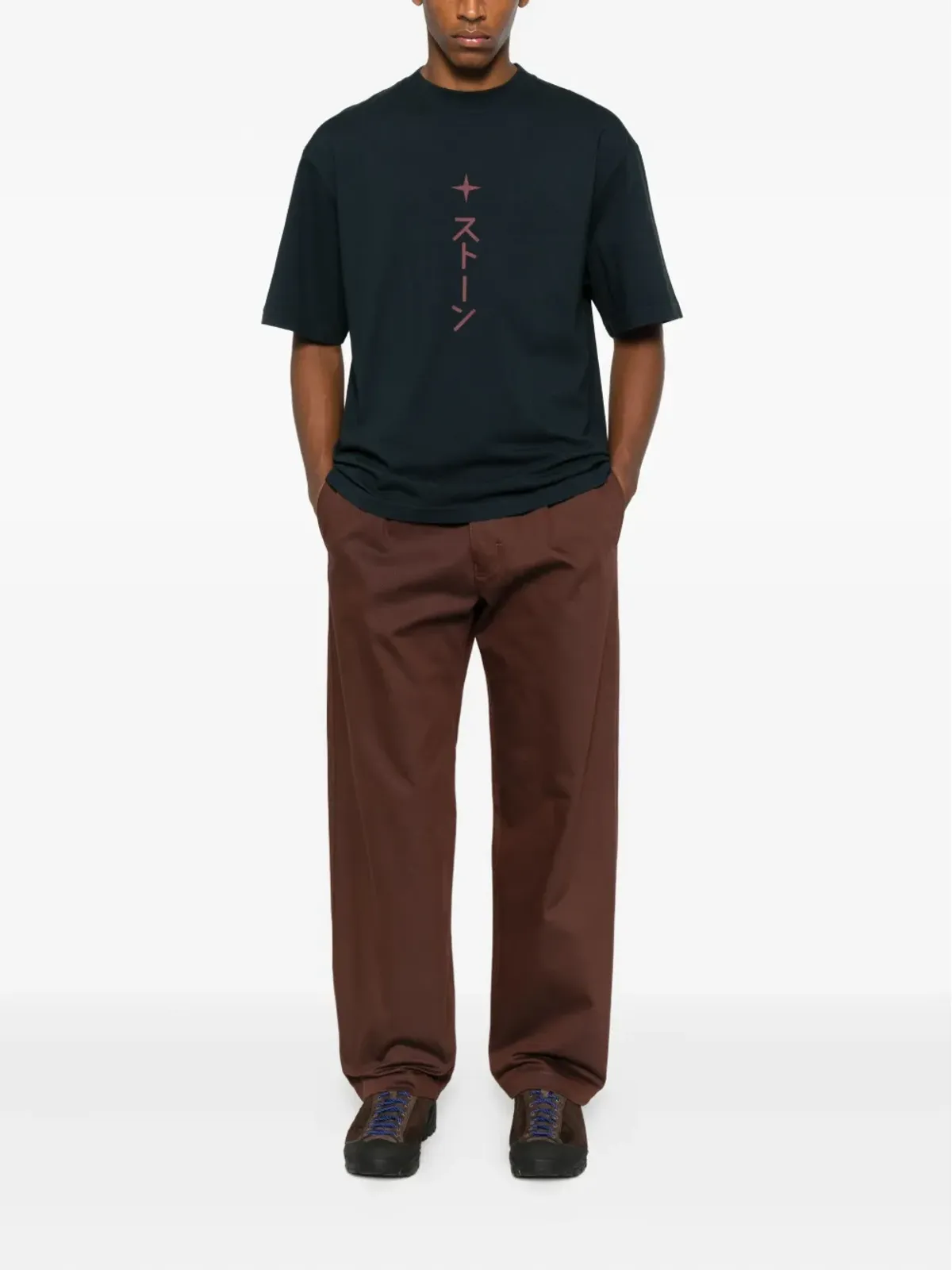 Stone Island プリーツフロントベルト付きパンツ - 画像2
