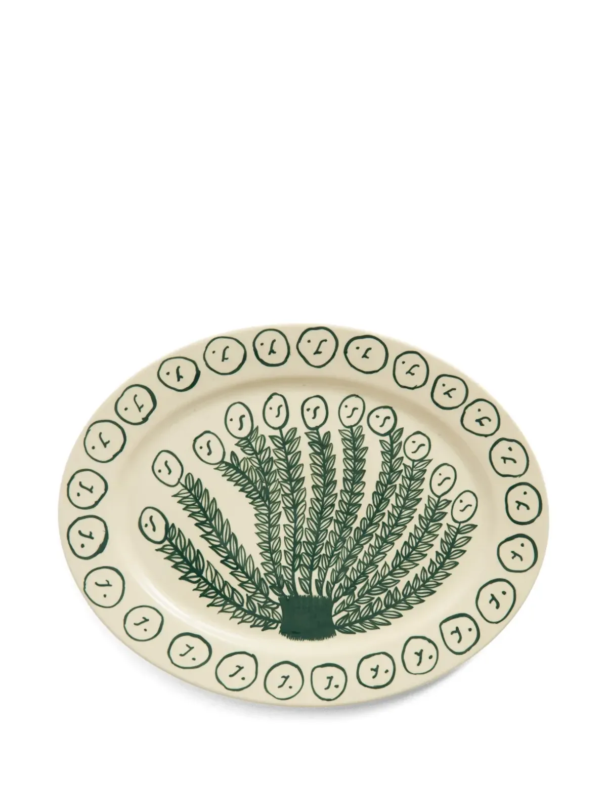 HAY La Pittura border print oval serving platter - 画像1