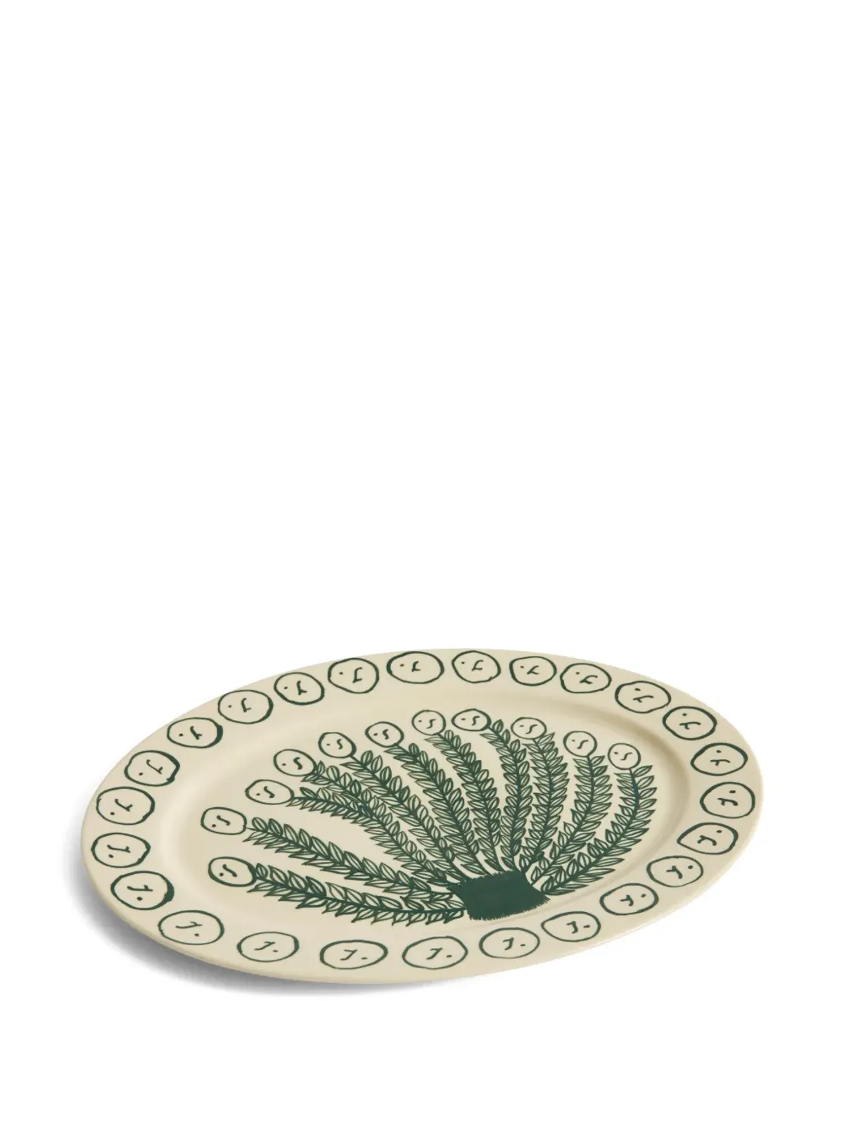 HAY La Pittura border print oval serving platter - 画像2