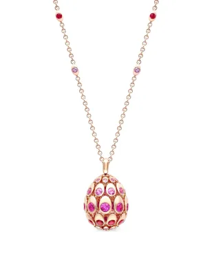 Fabergé コズミックカーブ 18Kローズゴールド ルビーとピンクサファイアのエッグペンダント - サムネイル2