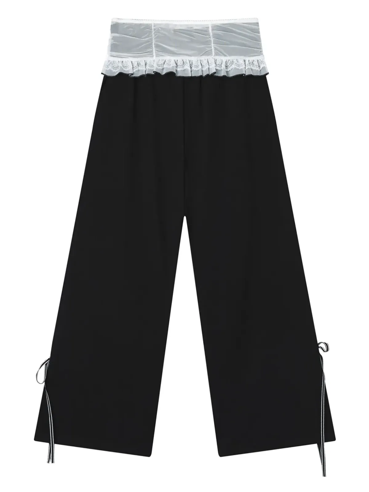 b+ab ラッフルディテール サイドストライプパンツ - 画像5