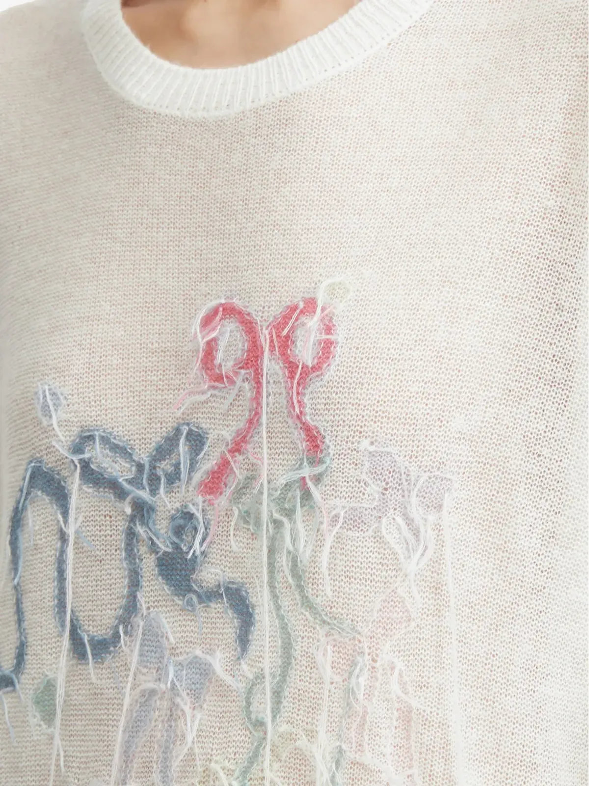 b+ab リボン刺繍ディテール セーター - 画像5