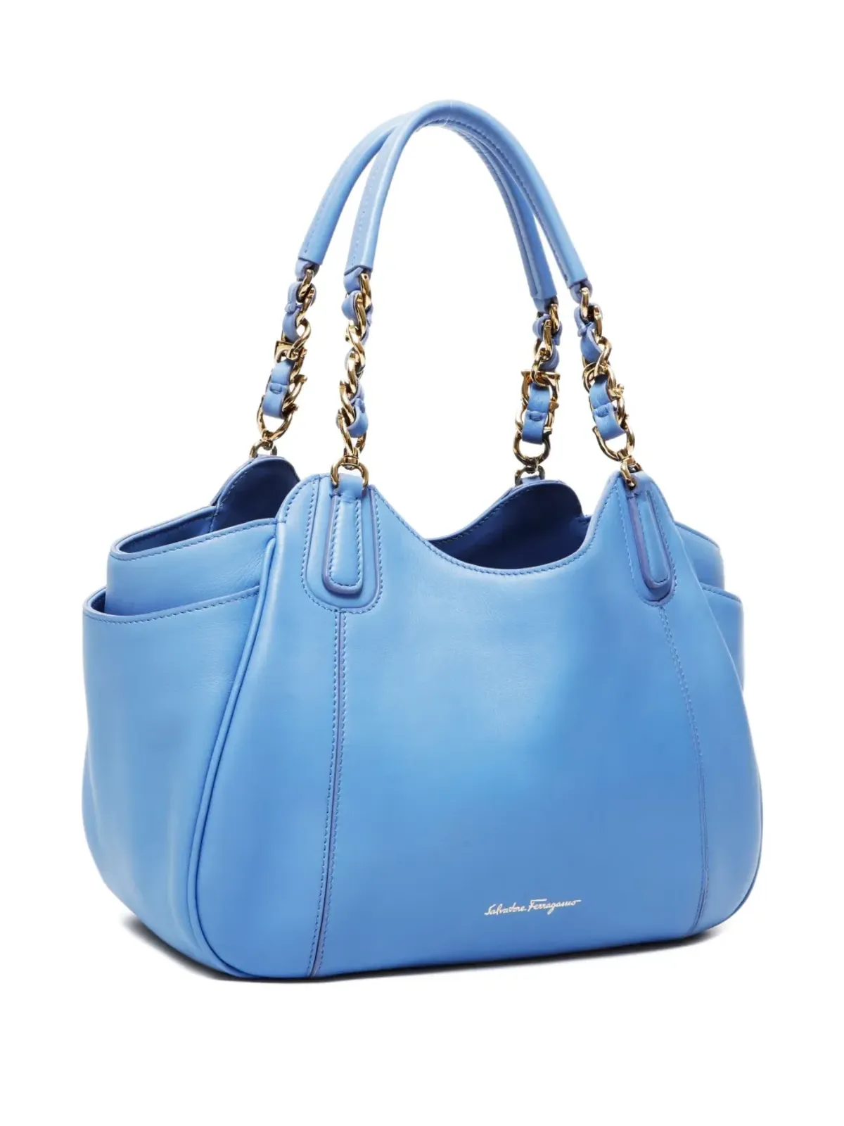 Ferragamo Pre-Owned Melindaチェーンハンドル レザーハンドバッグ - 画像3
