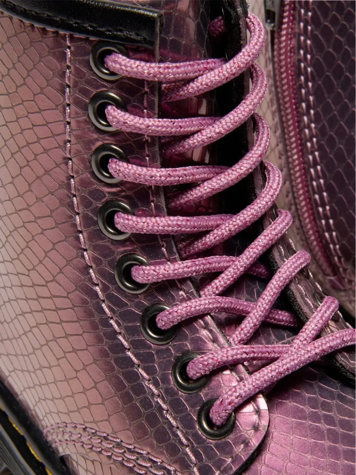Dr. Martens Kids キッズ用蛇柄レースアップブーツ - 画像5